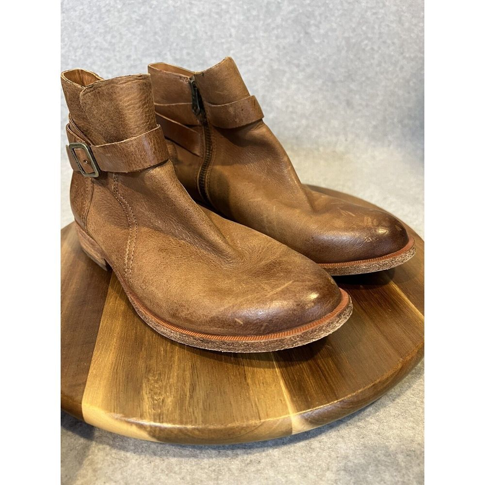 Kork Ease Women Viki Ankle Booties Size 7 Brown Leather‎ Side Zip - Picture 3 of 11